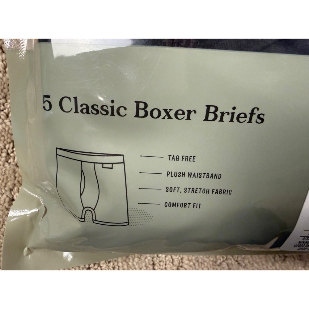 NWT Goodfellow & Co Mens Boxer Briefs 6 Pack Black Cotton Stretch XL 40-42 #1170 - Picture 5 of 13